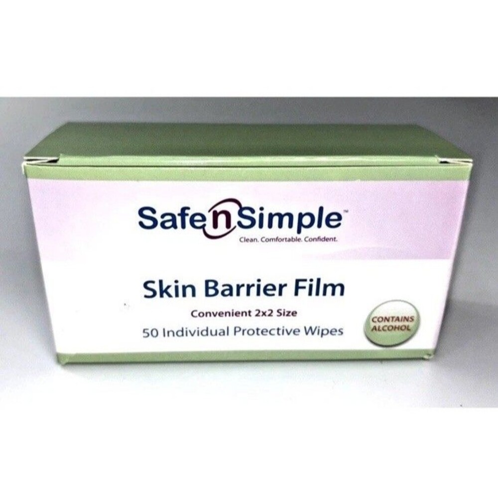 50 Safe N Simple SNS81850 Skin Barrier Wipes 2X2 Exp 08/2027